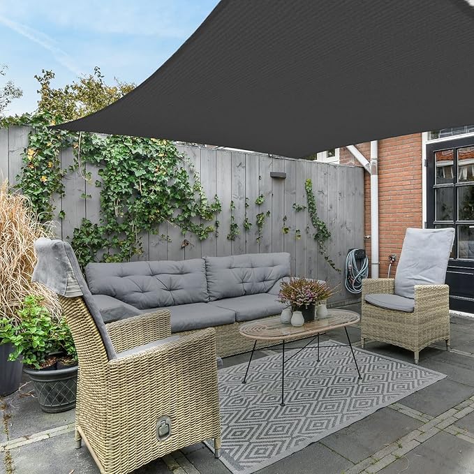 AsterOutdoor Sun Shade Sail Rectangle 10' x 10' UV Block Canopy for P...