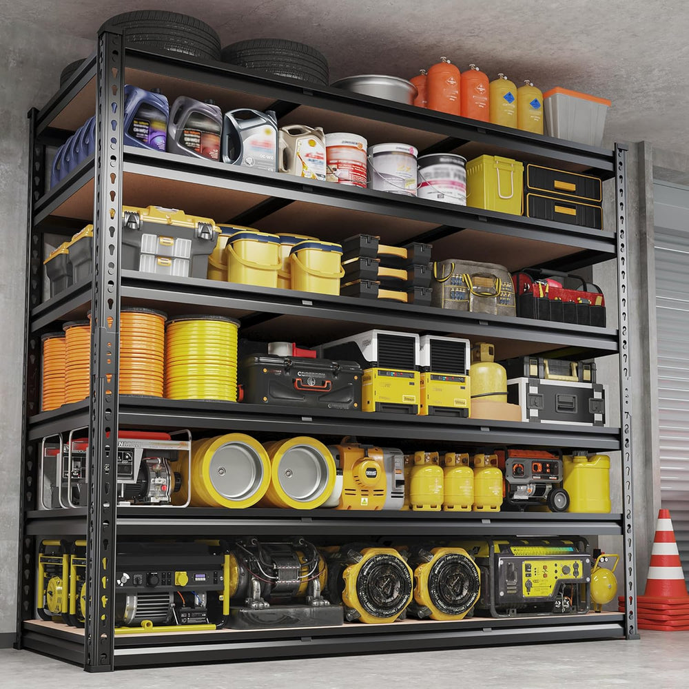 REIBII 6-Tier Garage Shelving, 84" H Storage Shelves Load 3300LB, Adjust...