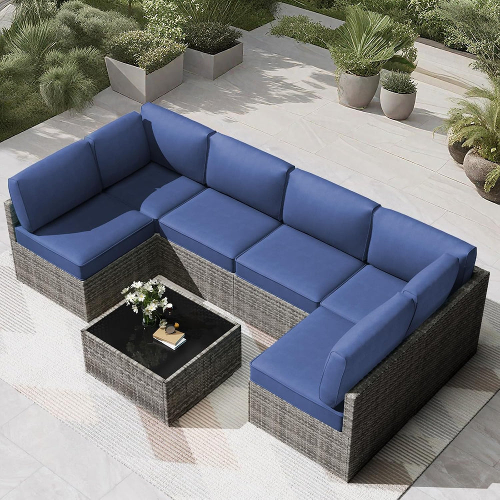 Patio Cushions for Outdoor Furniture,Water-Resistant Outdoor Cushions for 6 S...