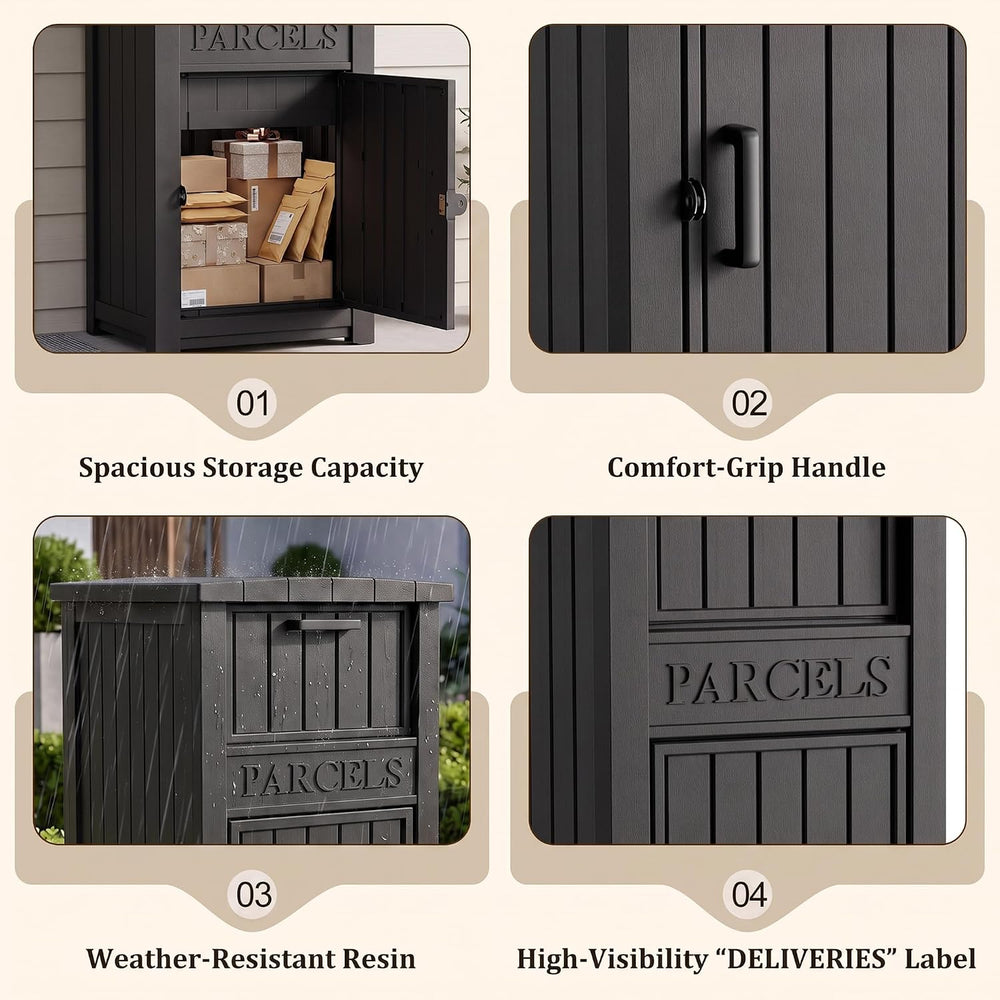 Package Delivery Boxes for Outside, 120 Gallon Deck Boxes for Outdoor