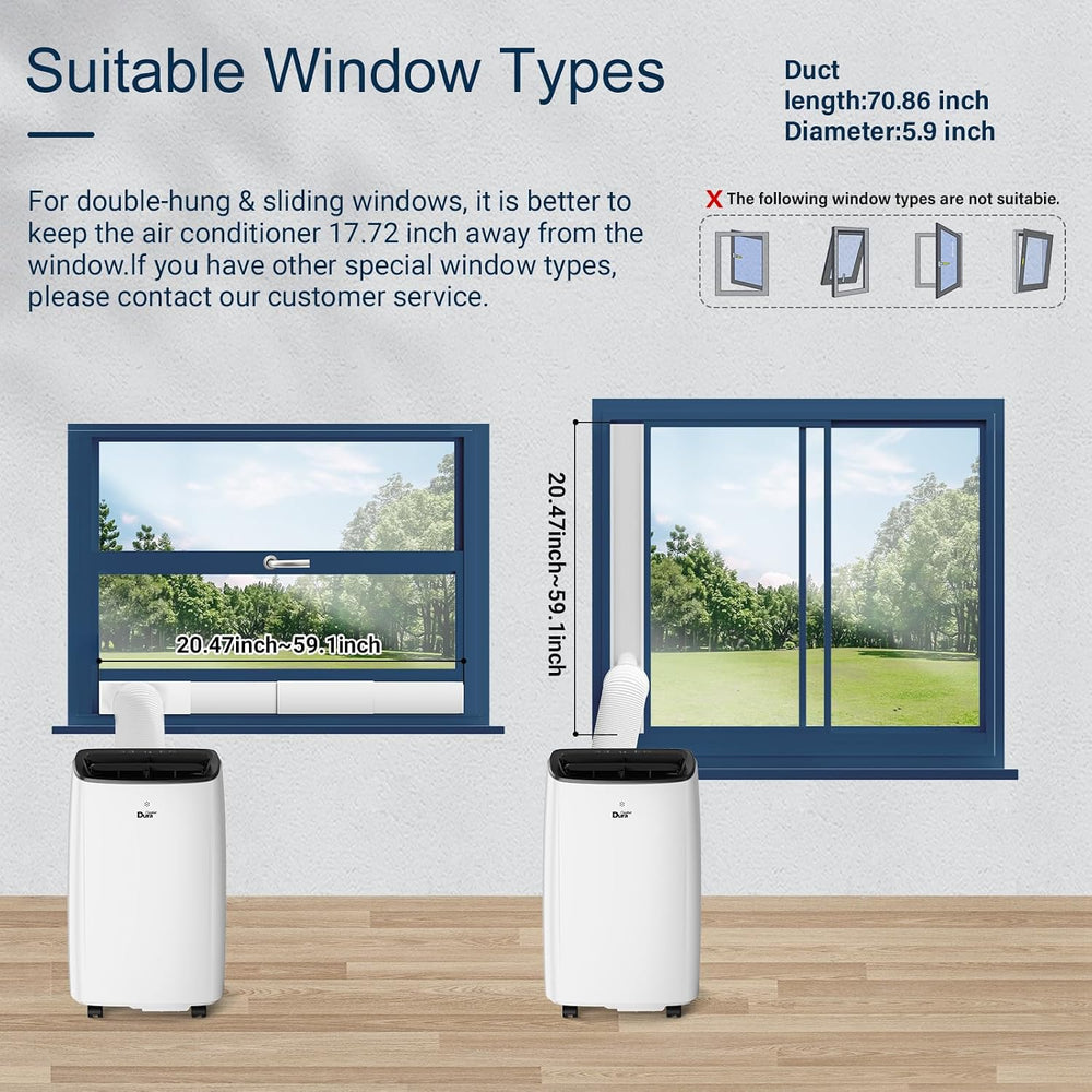 12000 BTU Portable Air Conditioner for Rooms Up to 550 Sq. Ft