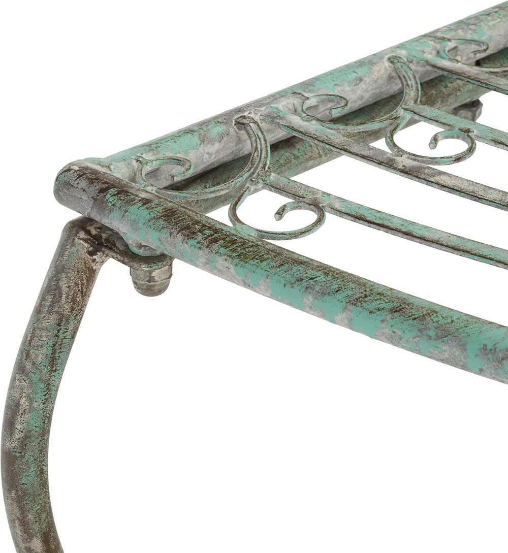 SAFAVIEH Outdoor Abia Metal Tree Bench, 50" Antique Dark Green PAT5018D
