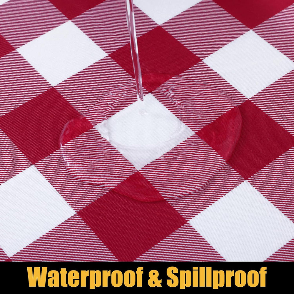 Smiry 8 Foot Picnic Table Cloth, Flannel Backed Fitted Vinyl tablecloths