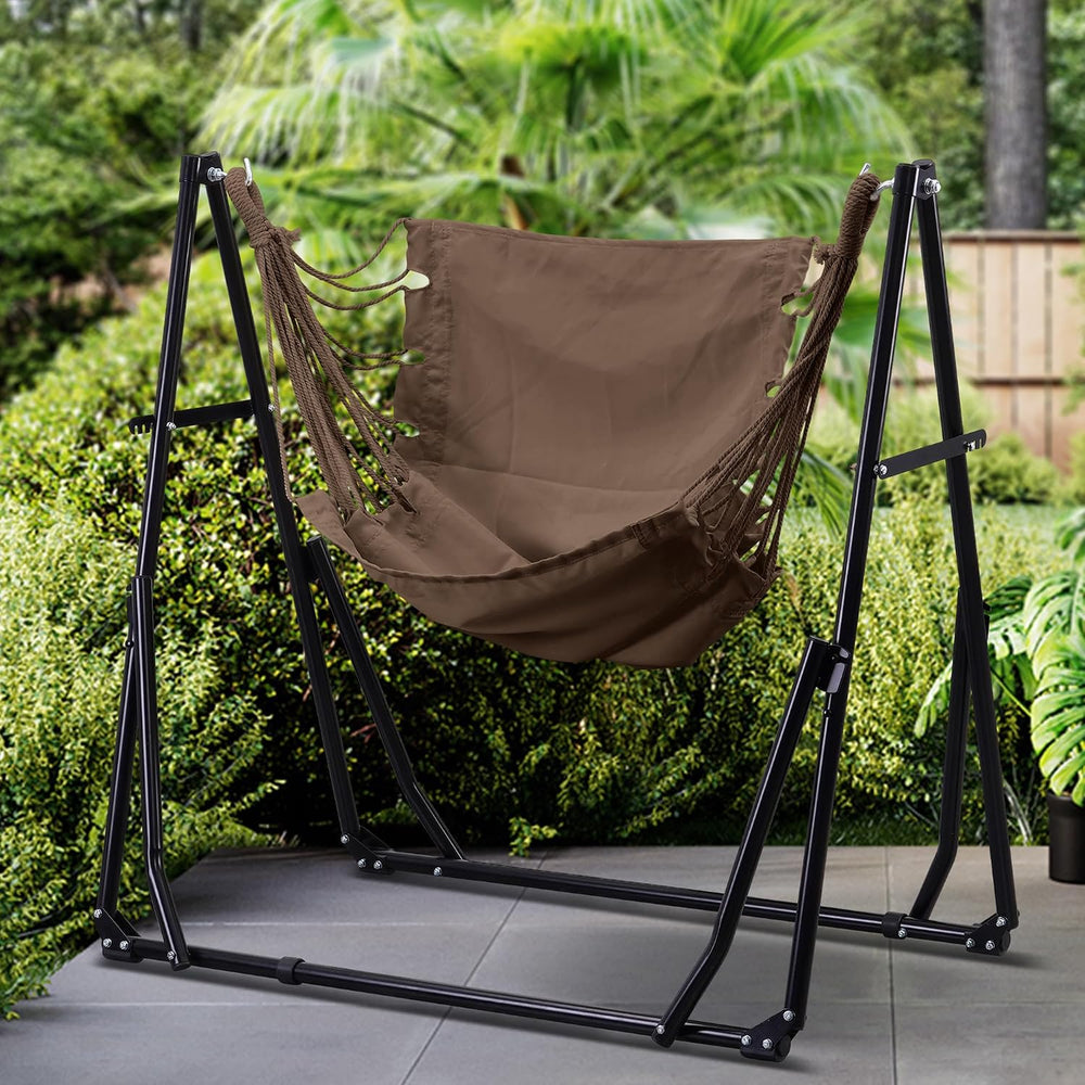 Ainfox Hammock with Foldable Stand, 2 in 1 Hammock and Swinging Chair with Ca...