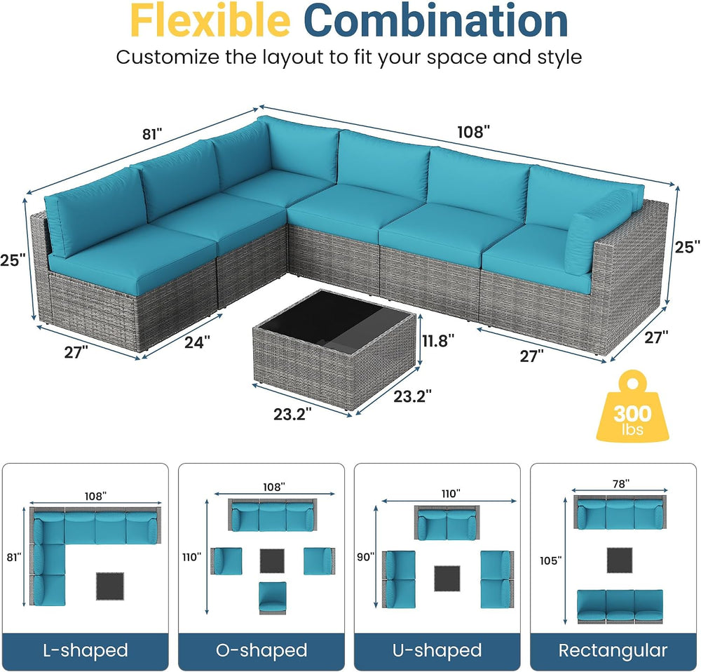 Patio Sectional Furniture Set, Outdoor Sectional Furniture for All-Weather