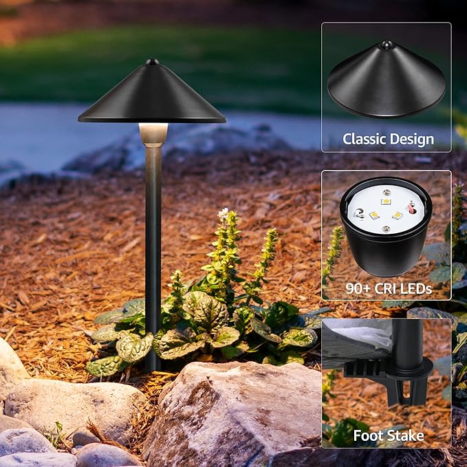SUNVIE Low Voltage Landscape Lights 3W LED Pathway Lights Low Voltage 3000K L...