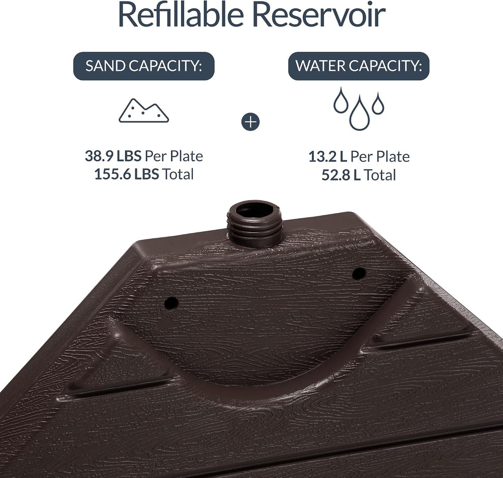 Best Choice Products 4-Piece Cantilever Offset Patio Umbrella Base Weight Set...