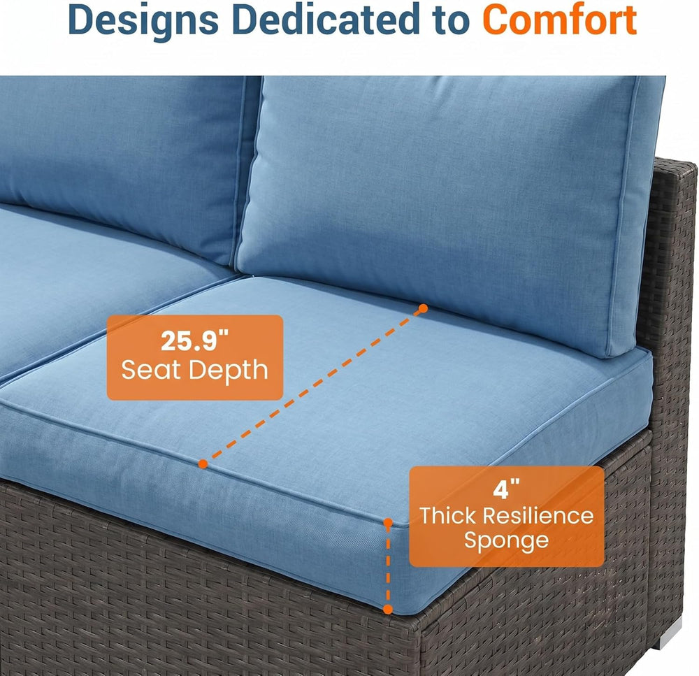 Wisteria Lane Patio Furniture Set, 2 Pieces Armless Wicker Outdoor Furniture ...