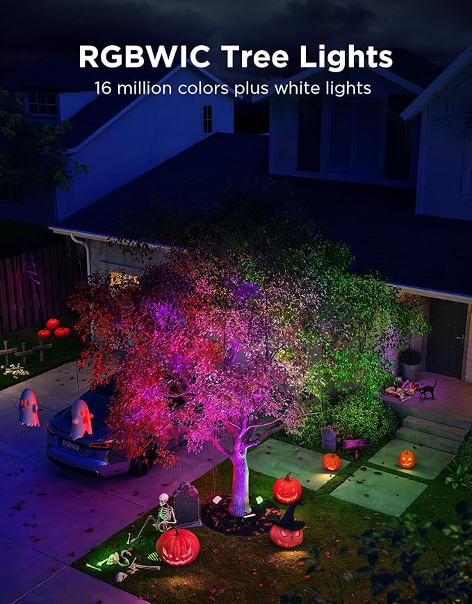 Govee Outdoor Tree Lights 3-Pack, RGBWIC LED Landscape Lighting, Outdoor Ligh...