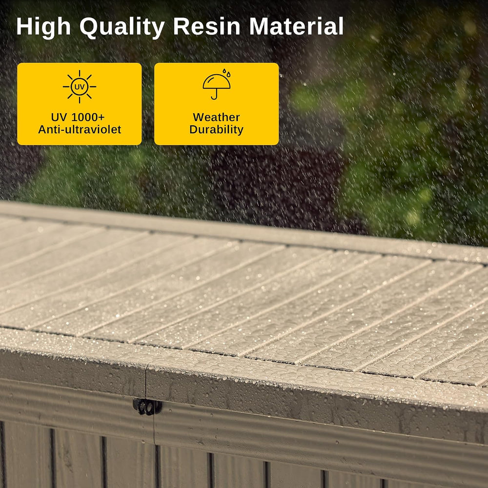 EAST OAK Outdoor Storage Box, 180 Gallon Deck Box, Large Resin Storage Bin fo...
