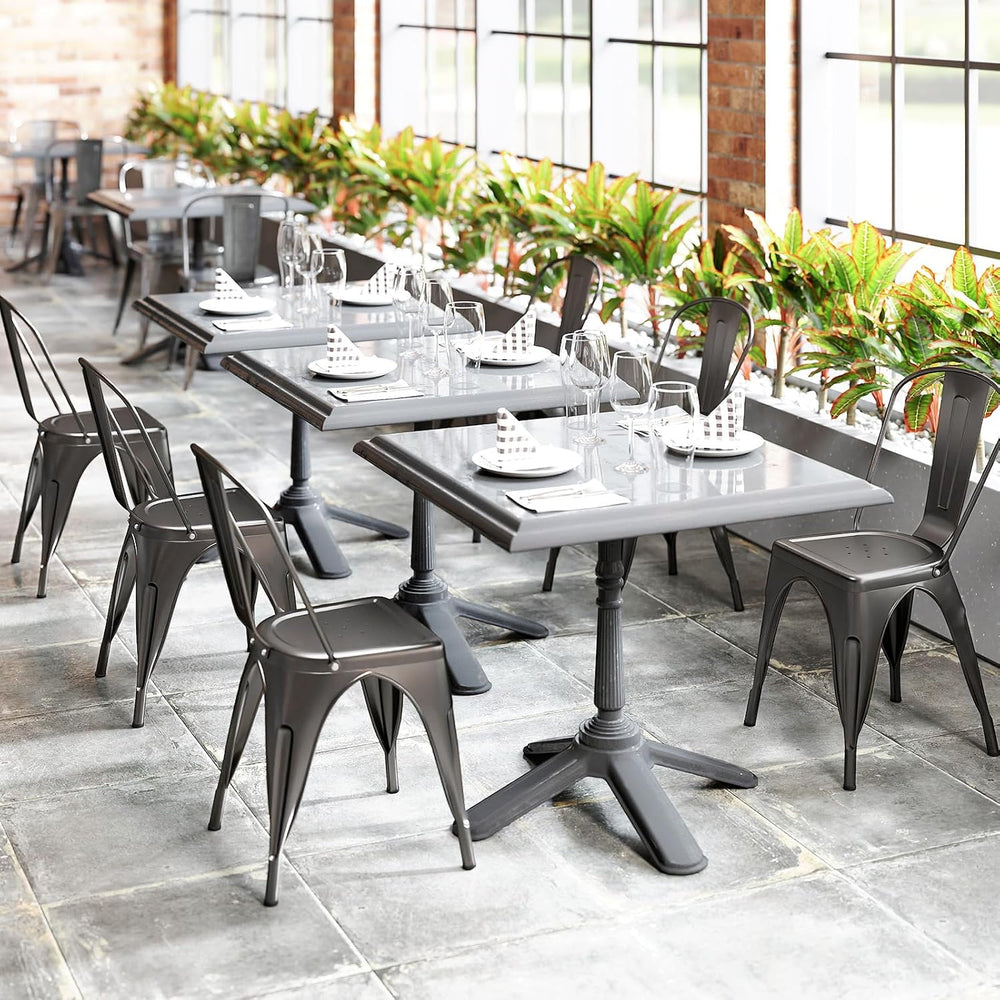 GIANTEX Metal Dining Chairs Set of 4, Farmhouse Kitchen Chairs with Removable...