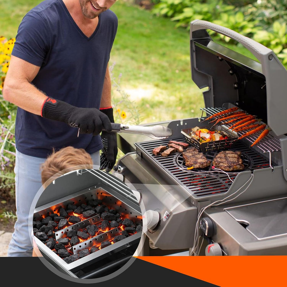 onlyfire Adjustable Charcoal Tray Stainless Steel Charcoal Ash Pan | Fits for...