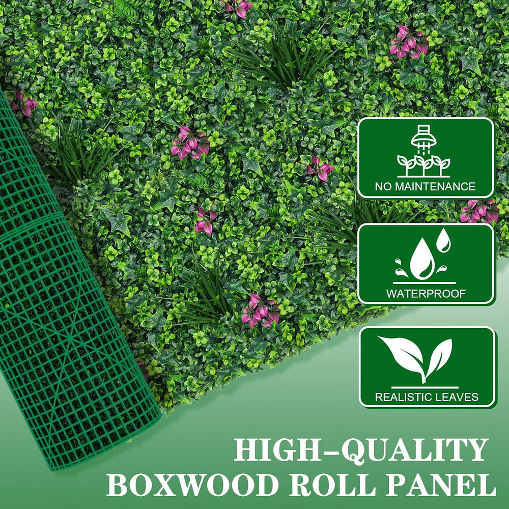 Grooy 40"x120"(33.33 SQFT) Artificial Boxwood Roll Panels for Outdoor