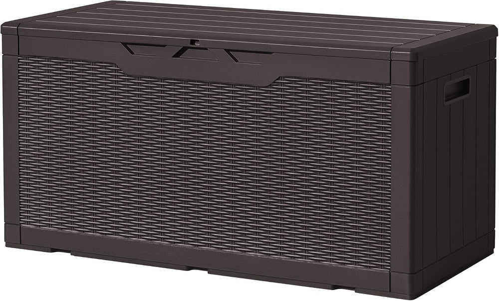 Devoko 97 Gallon Deck Box, Waterproof Resin Outdoor Storage Box for Outside a...