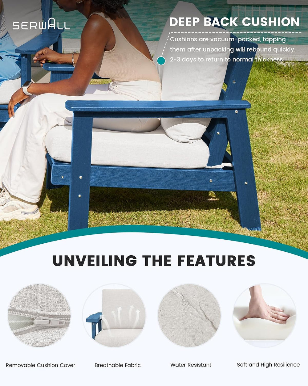 SERWALL HDPE Outdoor Sofa Set of 2