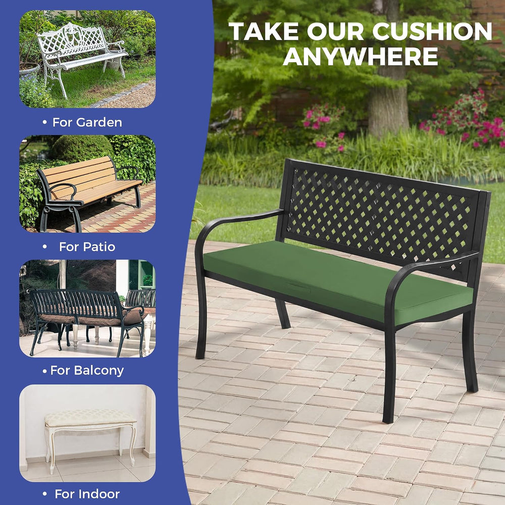 IPYNBAP Outdoor Bench Cushion Waterproof, 48x18x3 Inch, Army Green