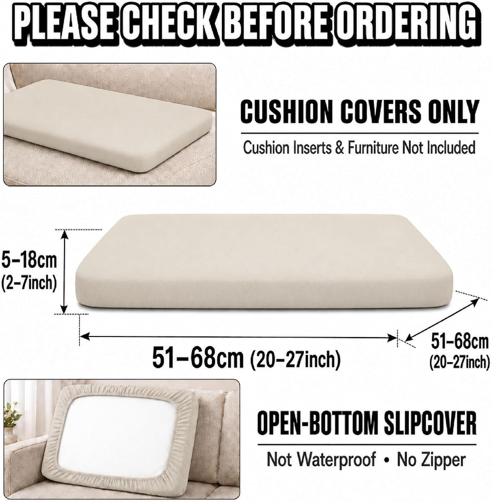8Pcs Patio Cushion Covers, outdoor stretch cushion covers, Washable