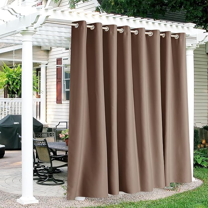RYB HOME Extra Wide Outdoor Curtains for Patio Waterproof Heavy Duty Thermal ...