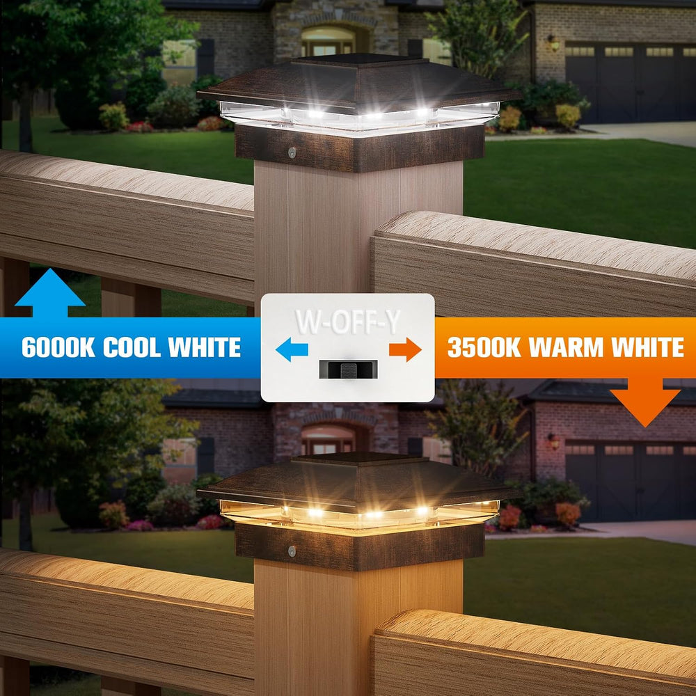 VOLISUN Brushed Copper Solar Post Cap Lights, Warm White Fence Light 12Pack