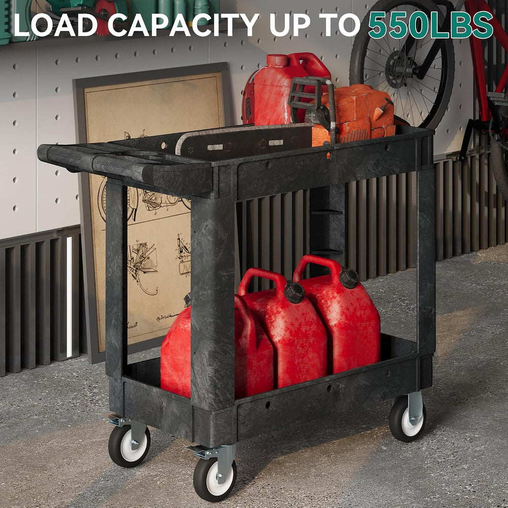 YITAHOME Black Utility Cart on Wheels, 550 lbs Capacity, 40 x 17 Inch