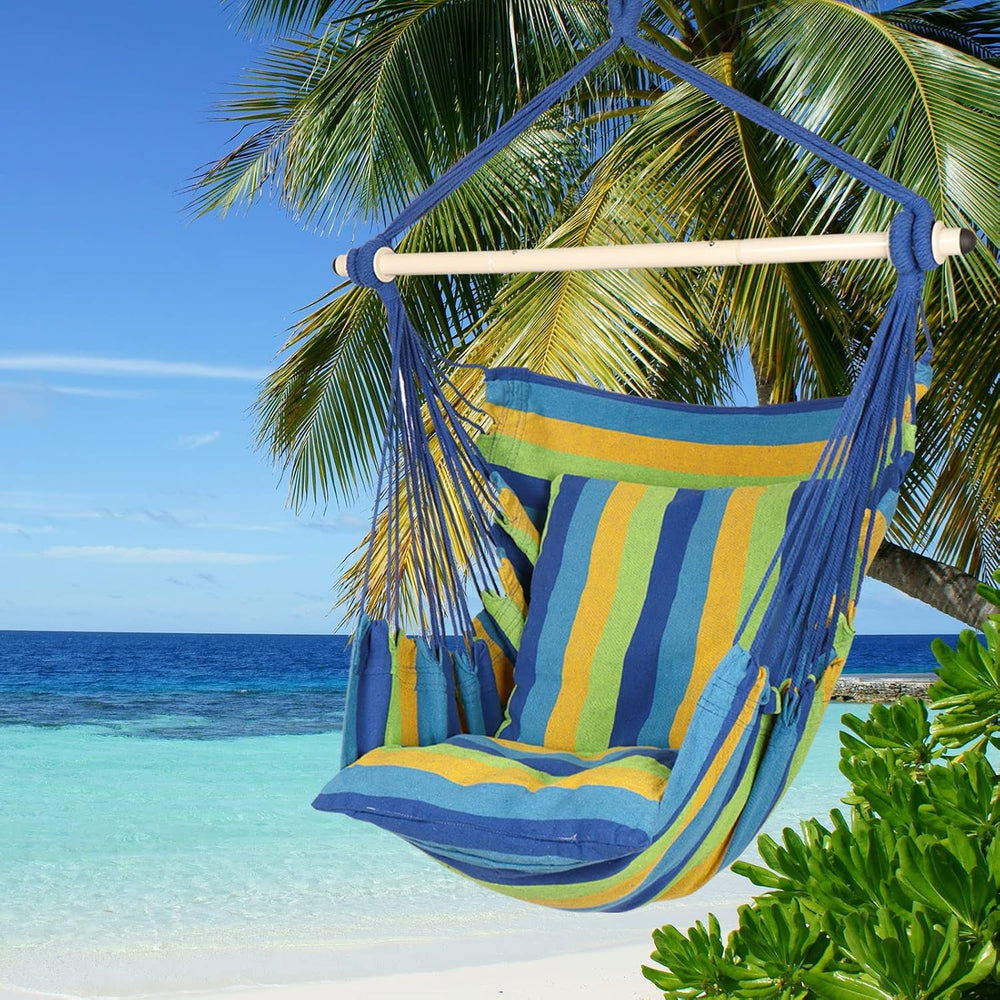 Highwild Hammock Chair Hanging Rope Swing - Max 500 Lbs - 2 Cushions Included...