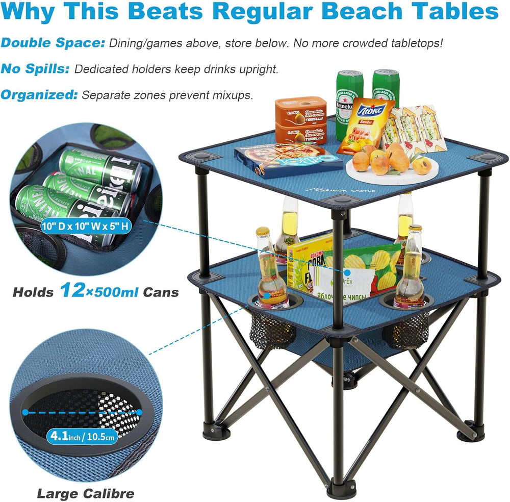 Folding Camping Table, Portable Outdoor Picnic Table, Lightweight Square Camp...