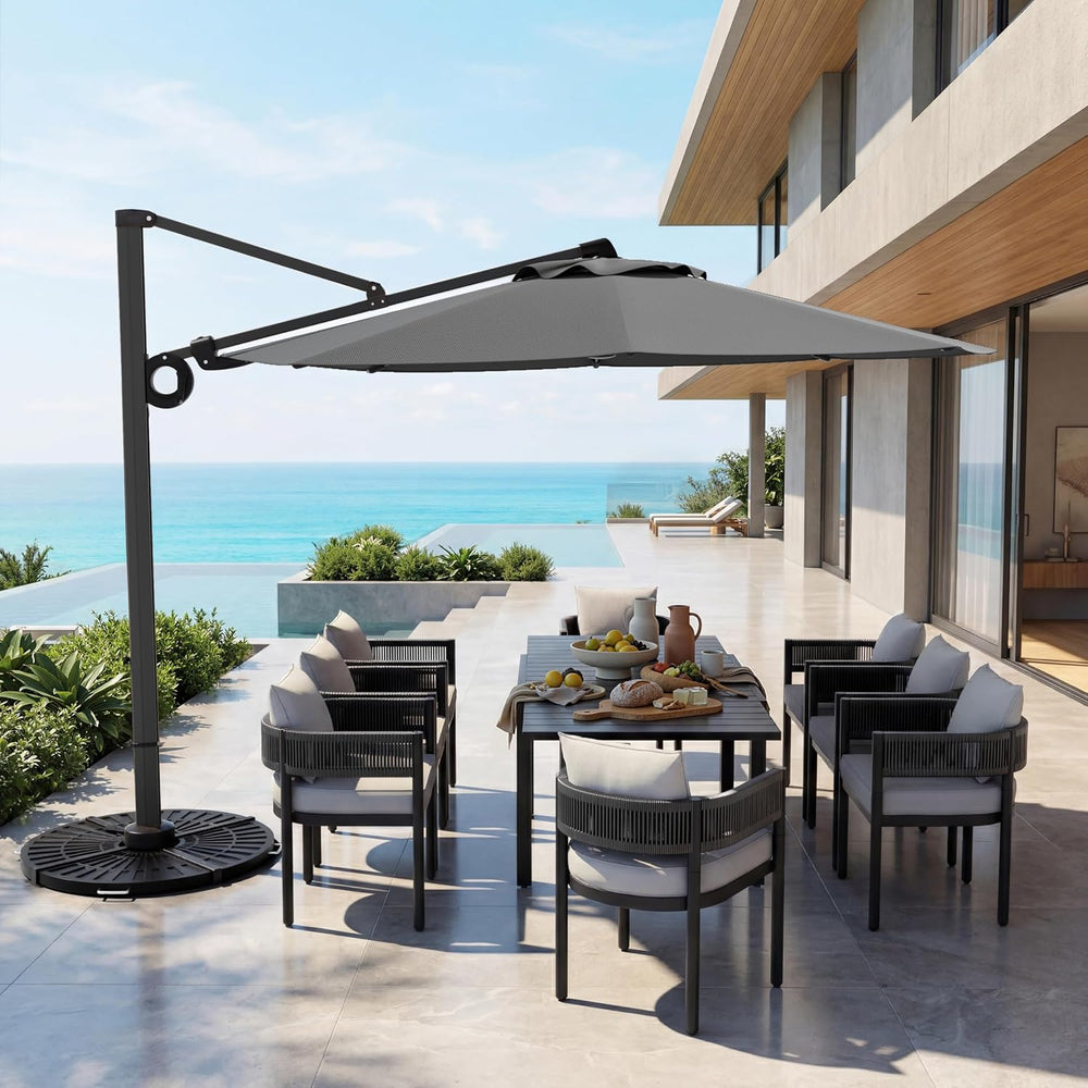 Grand patio 12 FT Patio Umbrella, Outdoor Large Round Cantilever Umbrella wit...