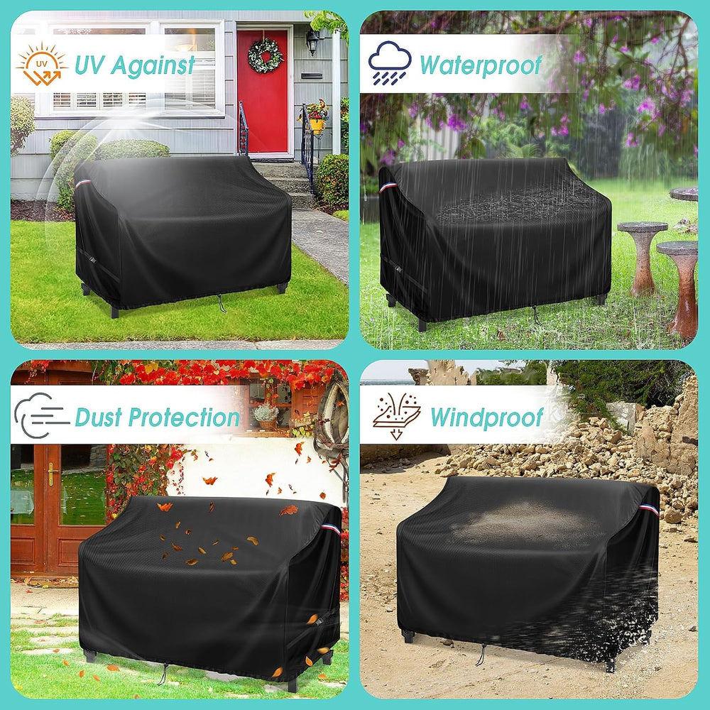 53" Outdoor Garden Bench Cover, Waterproof 2-Seater Loveseat Cover
