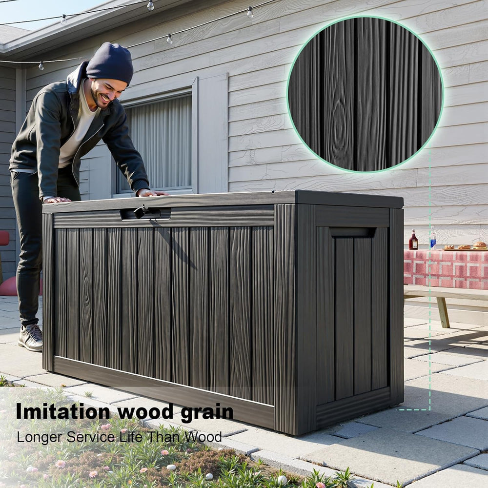 Vixzen 85 Gallon Deck Boxes Outdoor Waterproof, Lockable Outdoor Storage Box ...