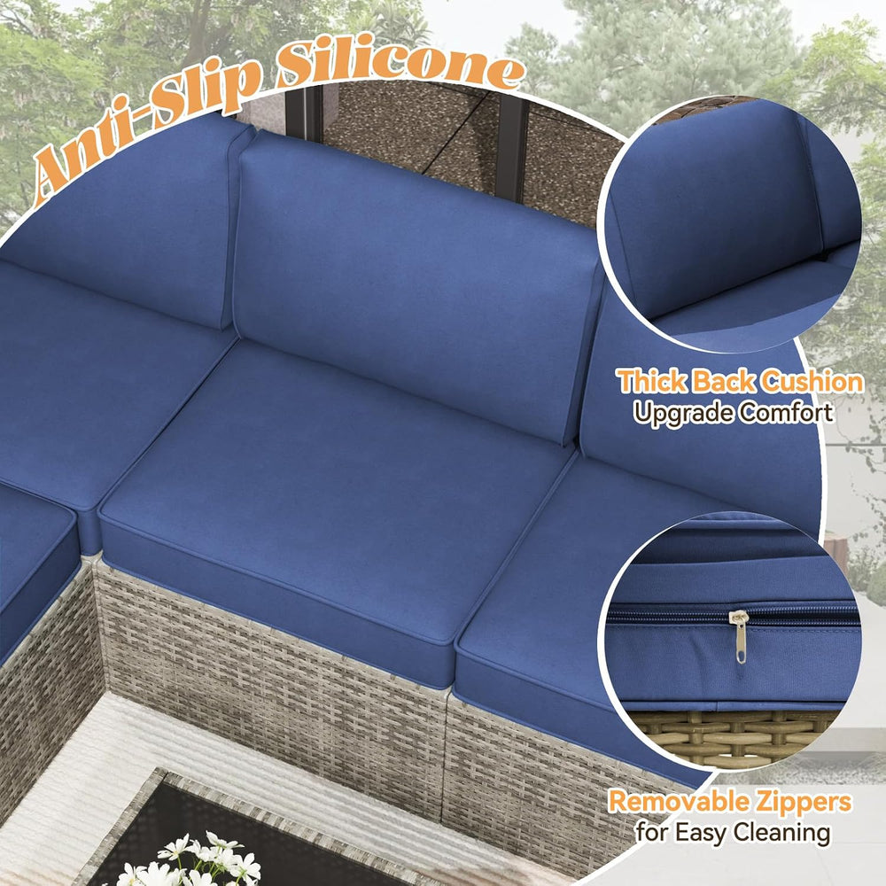 Patio Cushions for Outdoor Furniture,Water-Resistant Outdoor Cushions for 6 S...