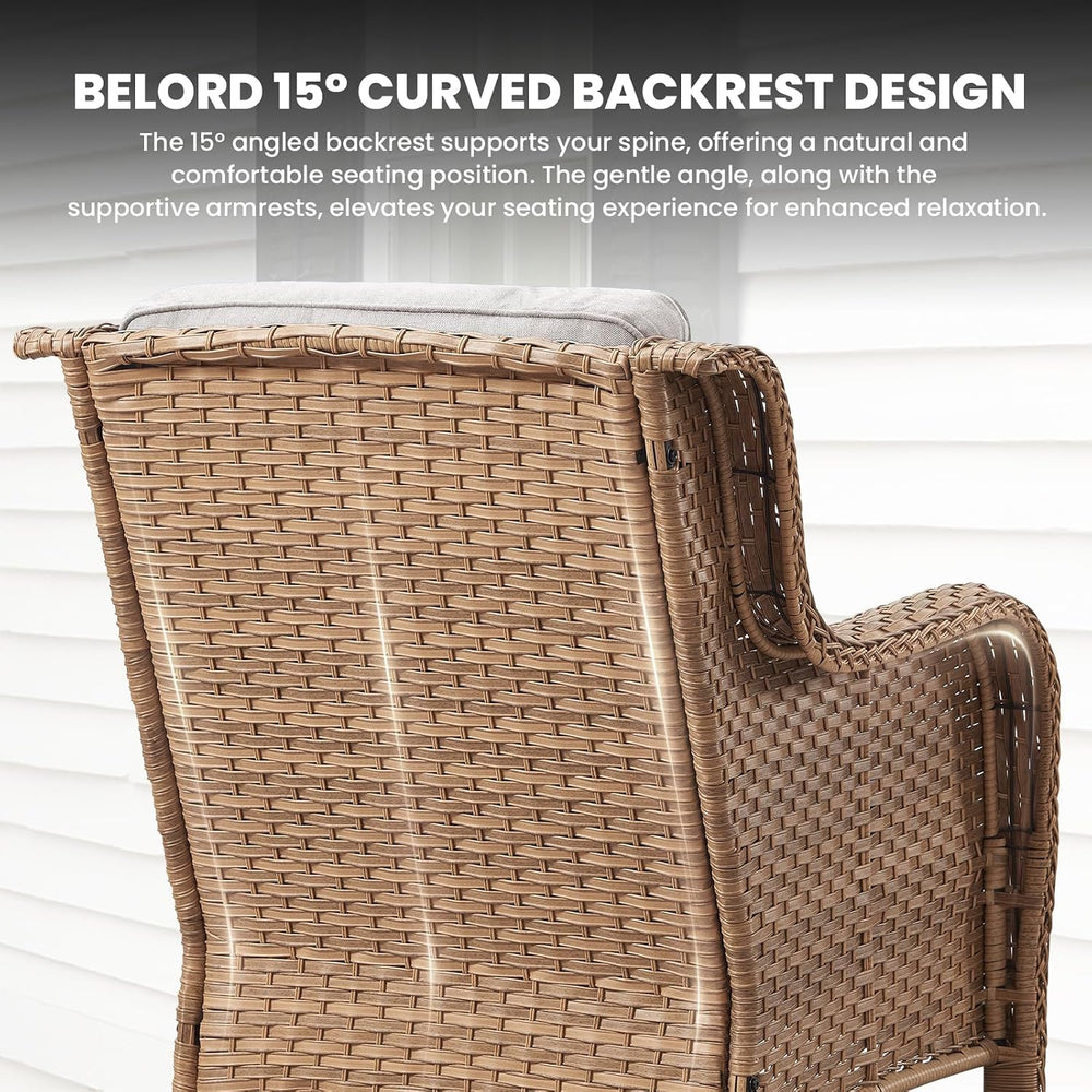Belord Patio Chairs Set of 2-300 LBS Weight Capacity Outdoor Wicker Chairs wi...