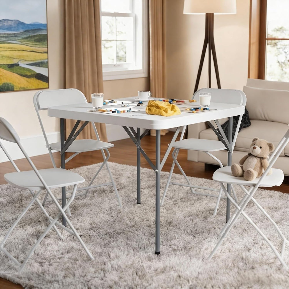 Lakhow 34" Square Folding Card Table, Fold in Half Heavy Duty Portable T...