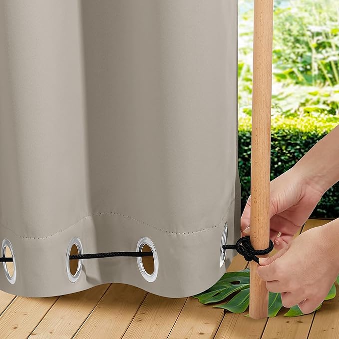 NICETOWN 2 Panels Outdoor Curtains for Patio Extra Wide 84", Waterproof ...