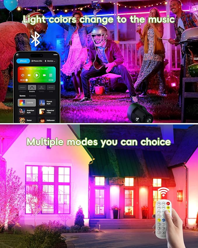 CORESLUX Smart RGBW Spot Lights Outdoor, Color Changing Warm White Landscape ...