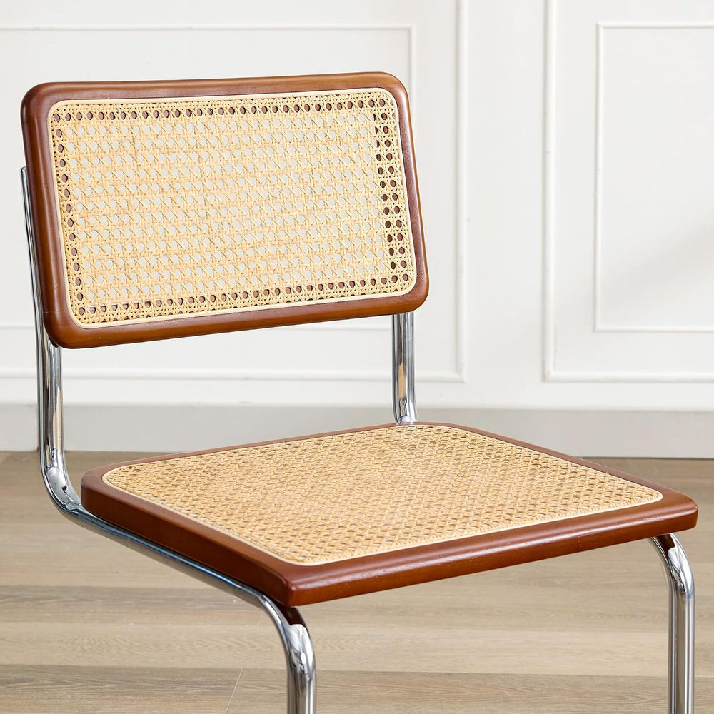 Rattan Dining Chairs Mid Century, Cesca Chairs Set of 4 for Kitchen Room