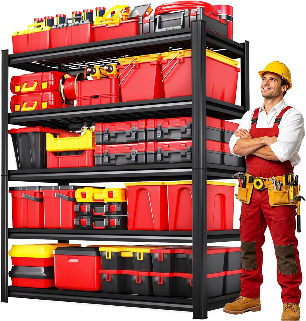 71.2" H Garage Shelving Heavy Duty Storage Shelves, 5T Adjustable Metal ...