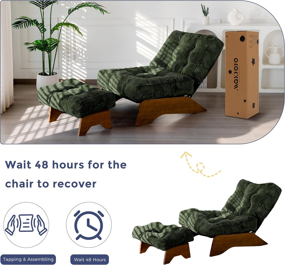 MAXYOYO Accent Chair with Ottoman, Lounge Chair with Adjustable Backrest
