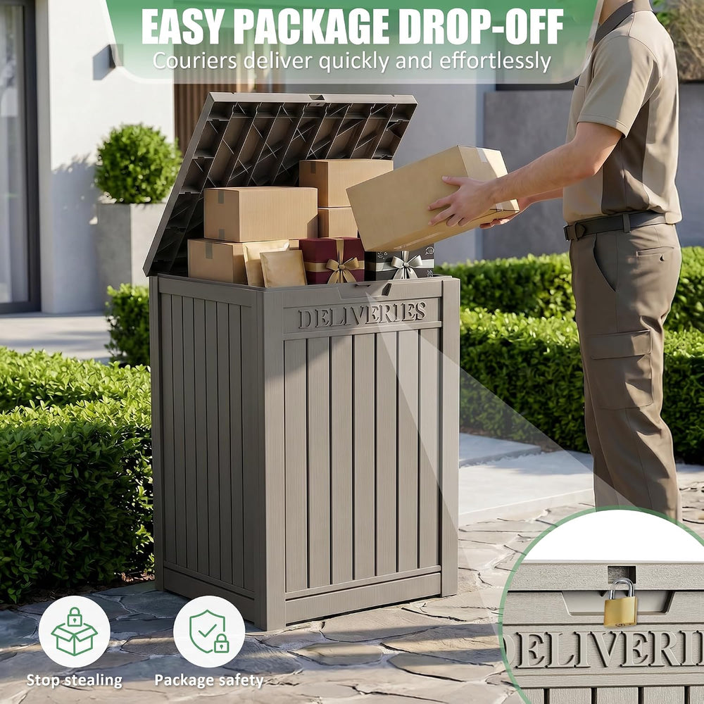 EasyUp Package Delivery Boxes for Outside, 55 Gallon Outdoor Parcel MailBox D...