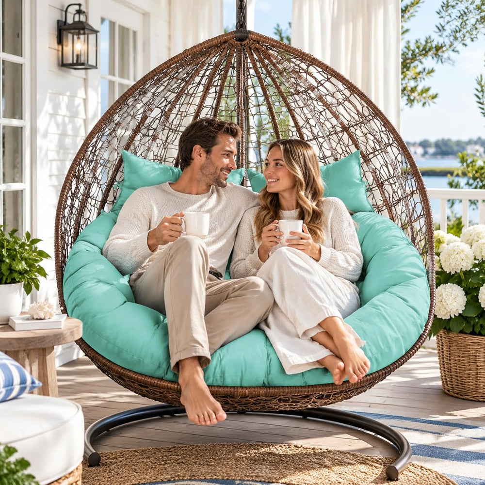 Outdoor Double Egg Chair Cushion Replacement Waterproof
