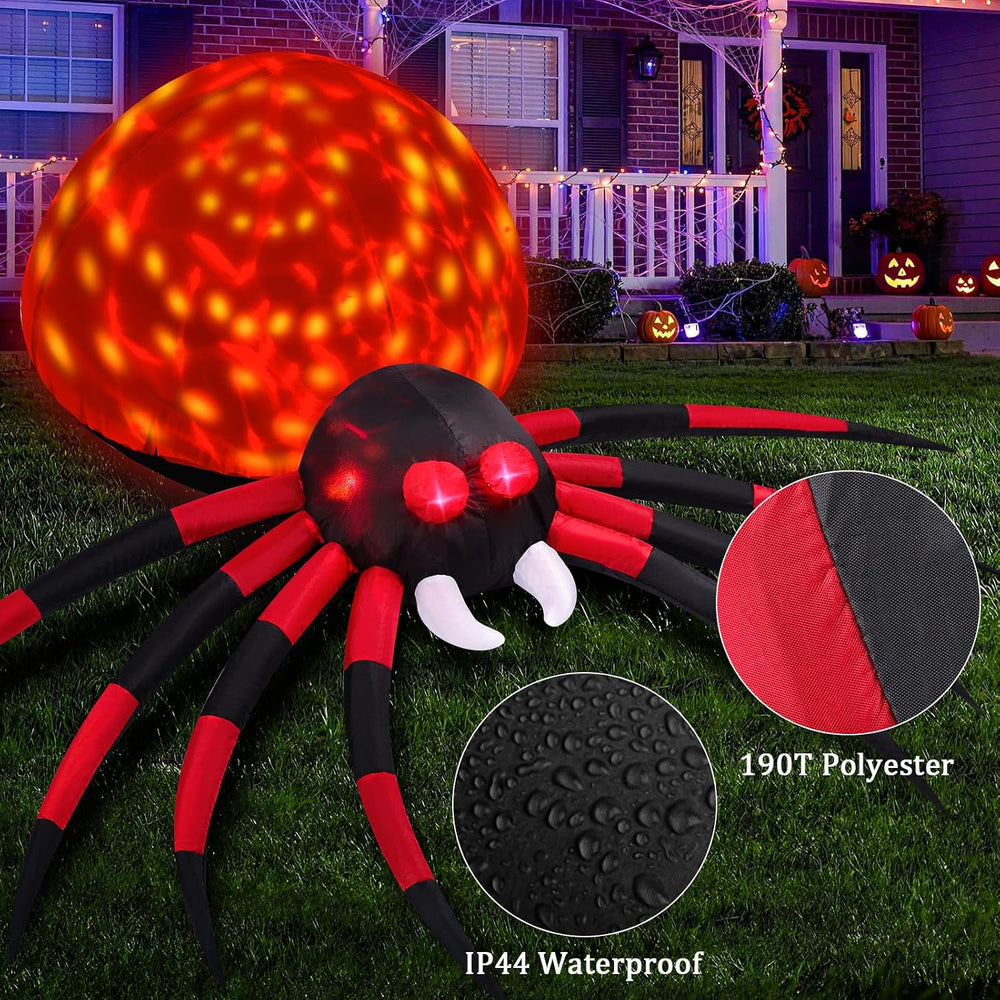 6 FT Halloween Inflatable Spider Outdoor Decoration with Animated LED Light