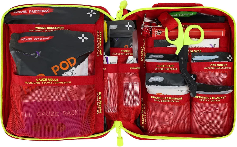 Lightning X 269 Piece First Aid Kit OSHA ANSI Class A+, Soft Case Emergency M...