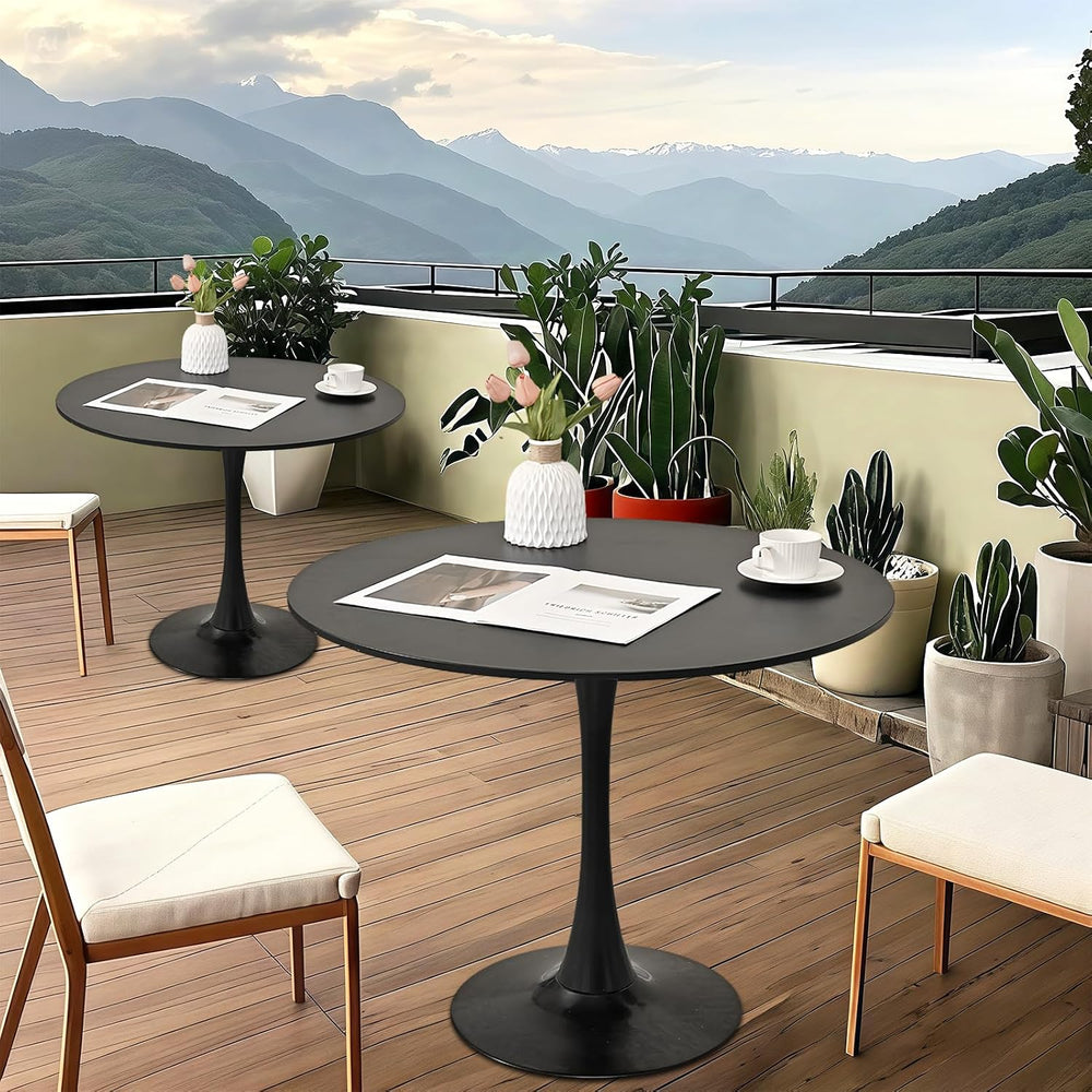 SoarFlash Black Round Dining Table, 31.5" Tulip Kitchen Dining Table 2-4...