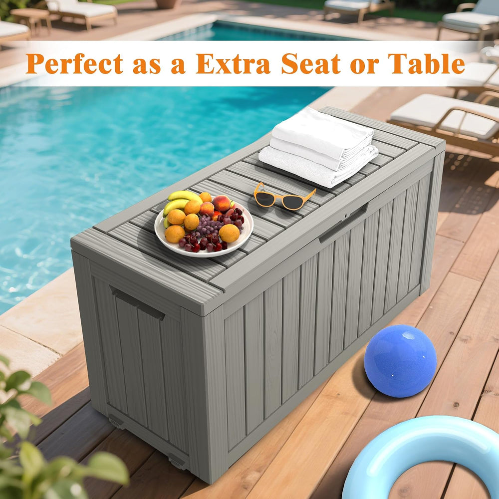 Outdoor Deck Storage Box,80 Gallon Deck Box,Lockable Patio Storage Bench