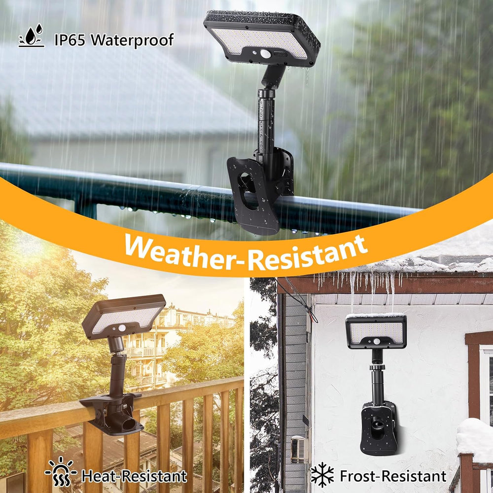 Clip On Solar Motion Lights Outdoor,360°Rotatable Fence Lights(2Pack,6000K)
