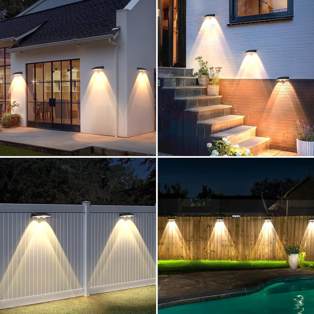 Brightever Solar Fence Lights Outdoor Black 8-Pack, 3000K/5000K/6500K