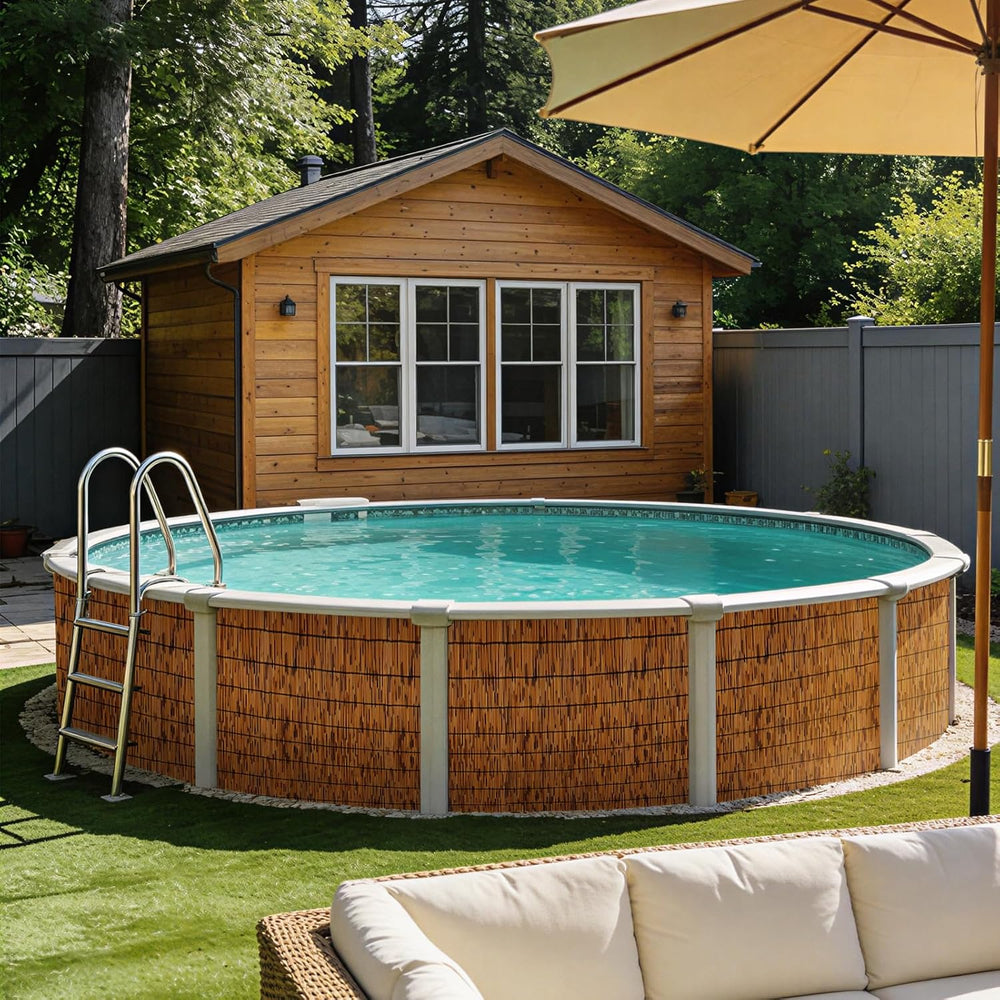 FENRUNXU Bamboo Reed Screen Fencing,4FT X 16.4FT Natural Reed Fencing Bamboo ...