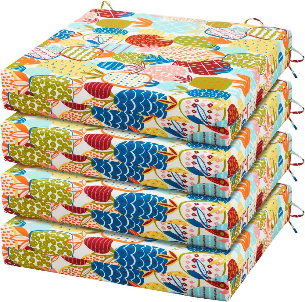 Outdoor Chair Cushions Set of 4, 18.5 x 16 Inch Patio Chair Cushions for Outd...