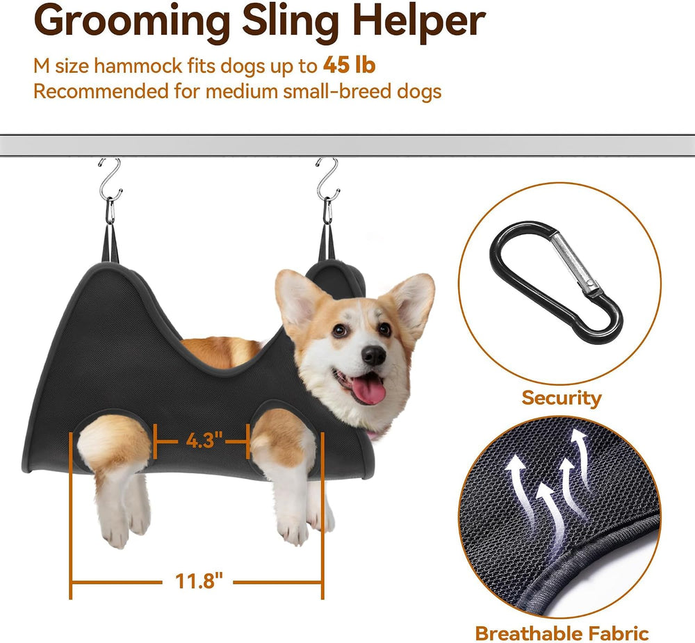 Dog Grooming Table with Arm, Hammock, Nooses, 35.5"L×23.6"W Tabletop