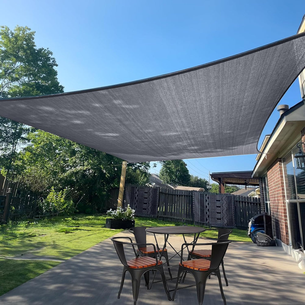SUNLAX Sun Shade Sail 10' x 13' Dark Grey Rectangle Outdoor Canopy Cover