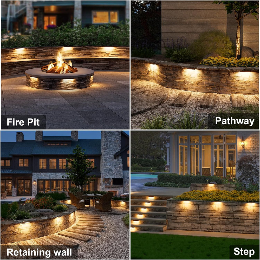 VOLISUN 7 Inch Retaining Wall Lights, 2700K Hardscape Lighting, 12 Pack | IP6...